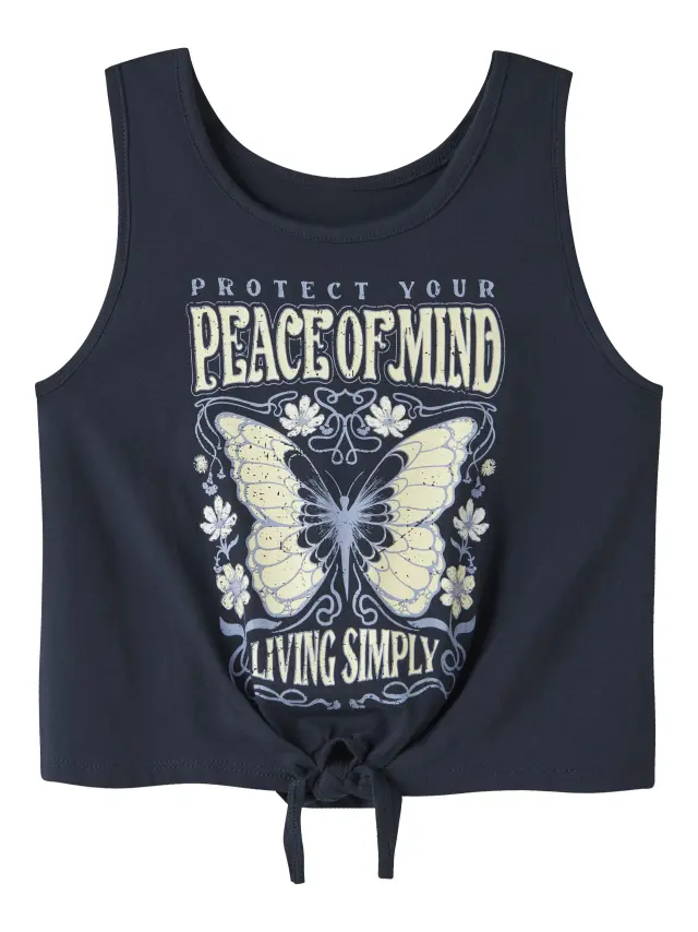 Name It Μπλούζα κοριτσίστικο πλεκτό Μπλε NKFVAYA SL CROP TOP - 13241654
