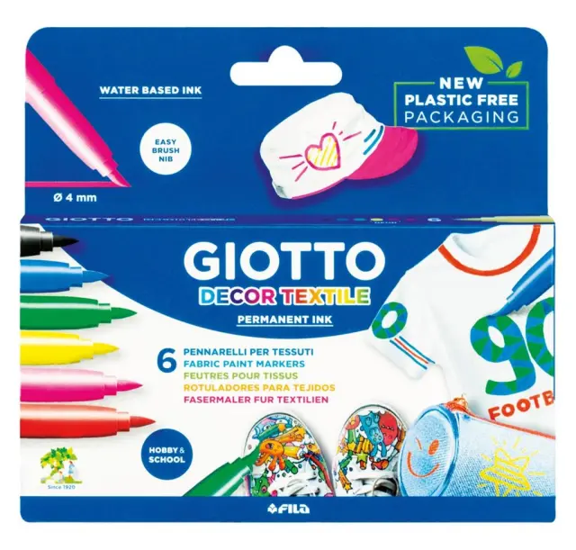 Giotto Decor Textile Μαρκαδόροι 6τμχ/ 49480000 (Giotto)