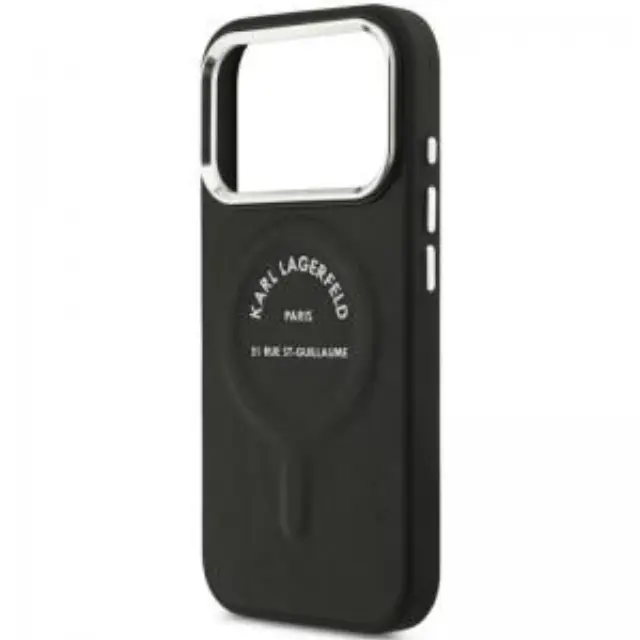 Θήκη TPU Karl Lagerfeld Apple iPhone 18 Pro/ 17 Pro MagSafe Leather Ring RSG Logo Μαύρο N71816 2