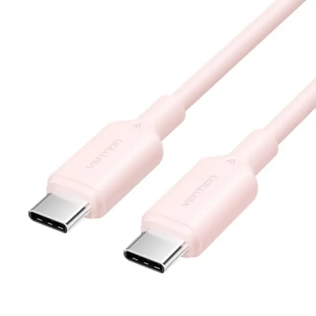 VENTION USB 2.0 C Male to C Male 3A Cable 1M Pink Flexible PVC Type (TRVPF) (VENTRVPF)