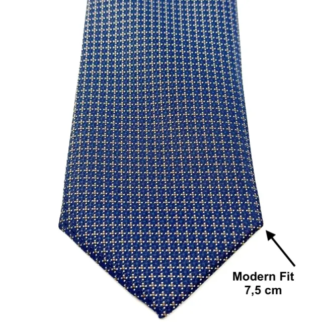 Μπλε Γραβάτα Microfiber Μικροσχέδιο Σετ με Μαντήλι 3