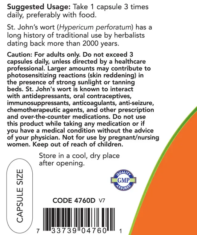 Now | St. John's Wort Extract 300mg | Συμπλήρωμα Διατροφής για Καλή Διάθεση | 100VegiCaps. 3