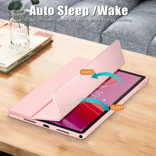 Acrylic Tri-Fold Smart Θήκη για Lenovo M11- Pink OEM 2