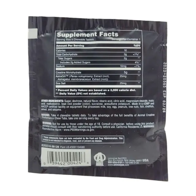 Universal Nutrition Animal Creatine Chews 2