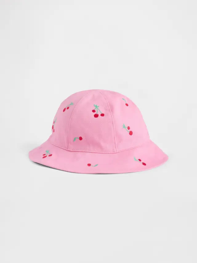 Νηπιακό Καπέλο Bucket με Κερασάκια Parisian pink