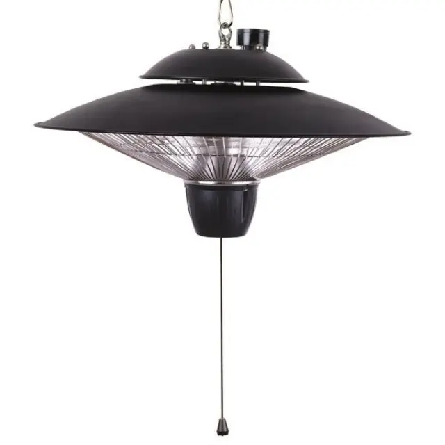 Eurolamp Θερμαντικό Σώμα Αλογόνου Κρεμαστό 2000W Μαύρο – IP24 Αθόρυβο & Ανθεκτικό