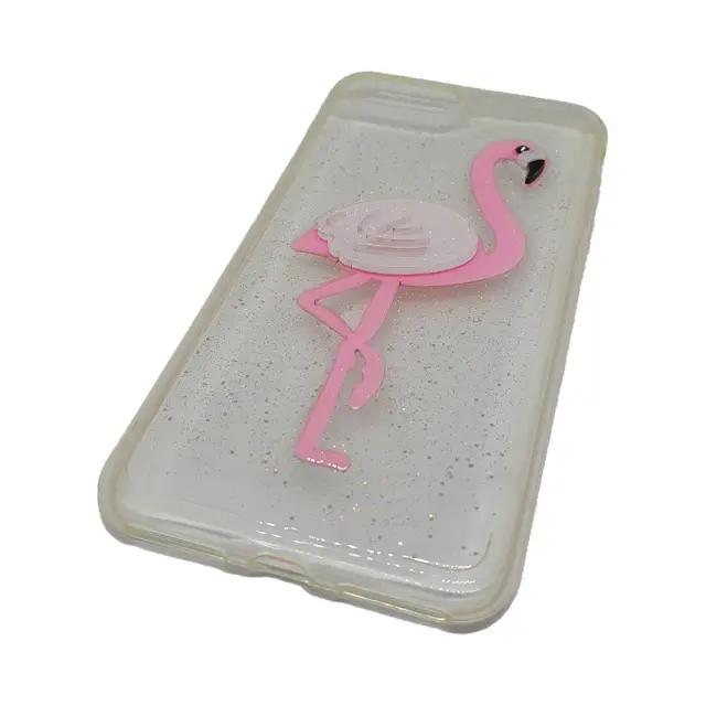 Θήκη Σιλικόνης Futeral Case Flamingos Για Apple iPhone 7 Plus / 8 Plus Διάφανη Ροζ 2