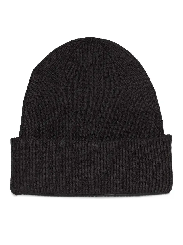 Calvin Klein Σκούφος Cotton/Wool Fine Rib Beanie Μαύρο 3