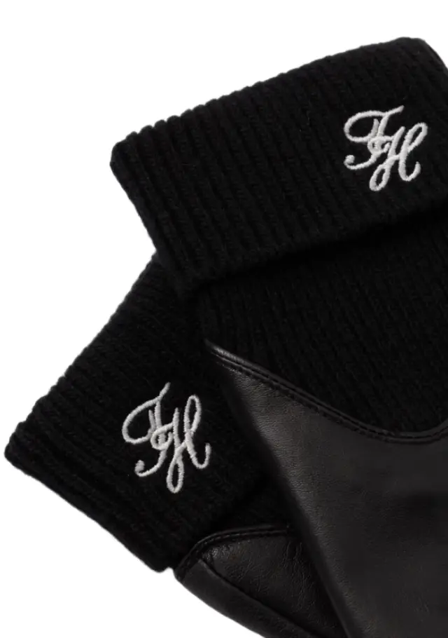Tommy Hilfiger γυναικεία δερμάτινα γάντια με λεπτομέρεια από μαλλί AW0AW19133-1 2