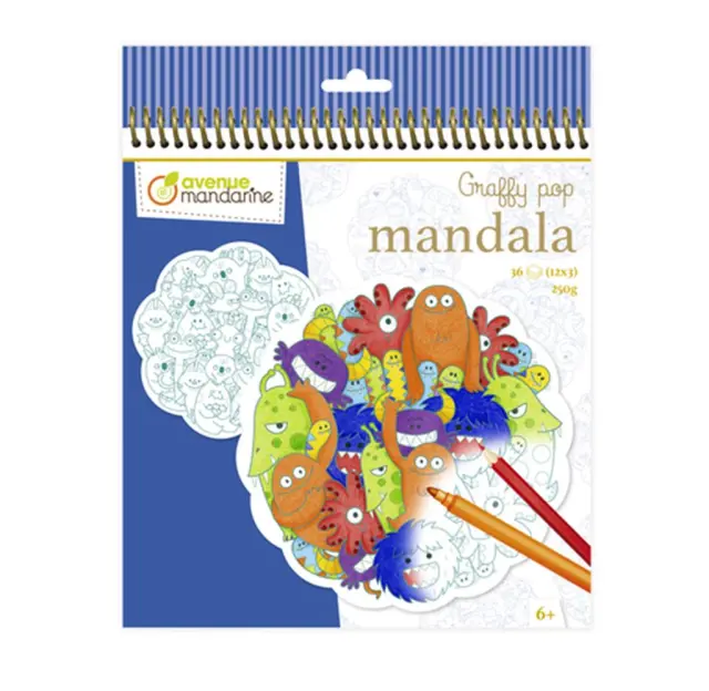 Μπλοκ Ζωγραφικής Graffy Mandala 25x25cm 24φ. Jumble Monsters / 25GY141 (Avenue Mandarine)