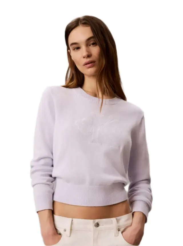 Calvin Klein γυναικείο πλεκτό πουλόβερ με λογότυπο LV047G322G-3