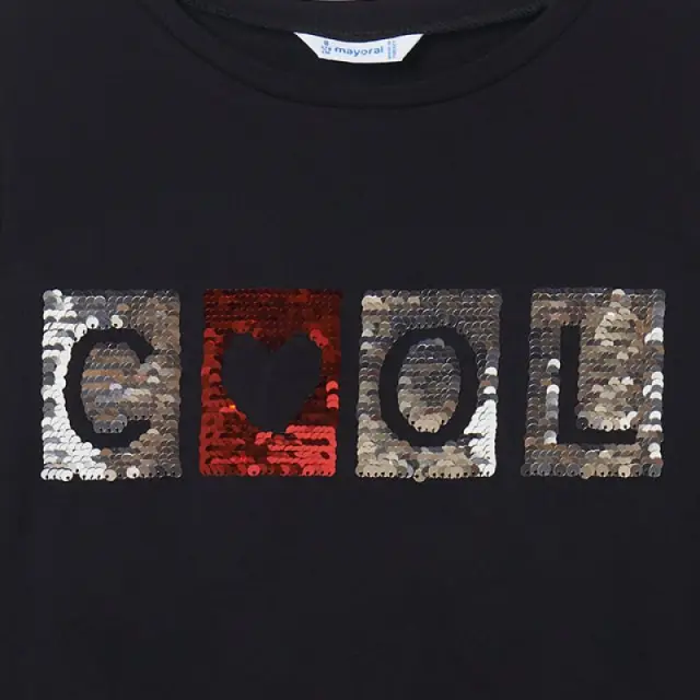 Junior 10 έως 18 ετών Μπλούζα μακρυμάνικη με στάμπα cool μαύρο - 10Ε 3
