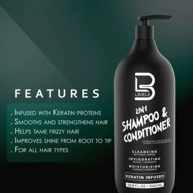 L3VEL3 2 in 1 Shampoo + Conditioner 1000ml 2