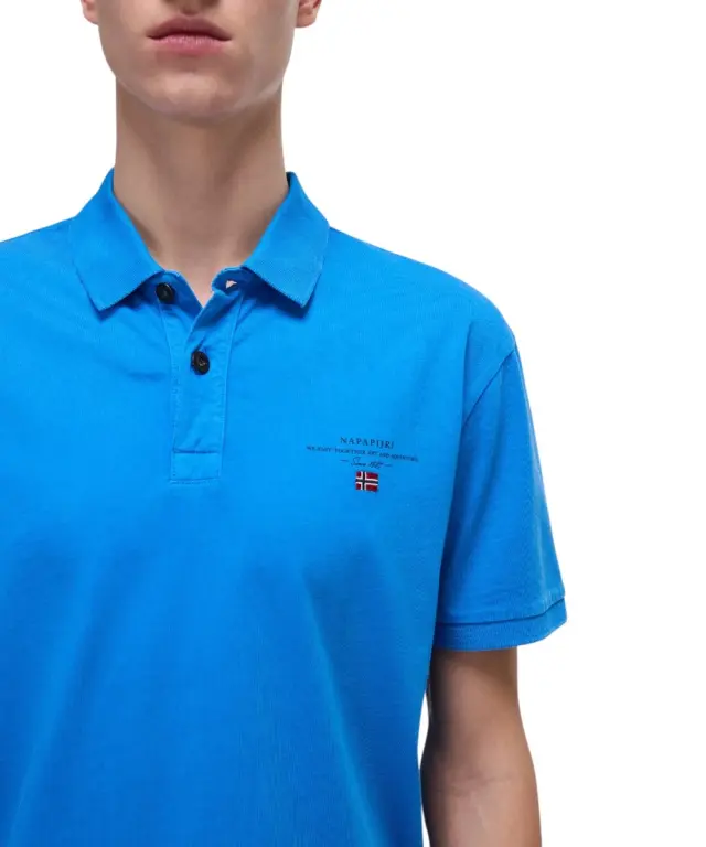 Napapijri - Ανδρική Μπλούζα Κοντομάνικη Polo Elbas Regular Fit NP0A4GB4-B2W Γαλάζιο - M 2