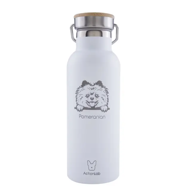 Eco Life Bamboo Thermos Bottle Λευκό Pomeranian 500ml Λευκό