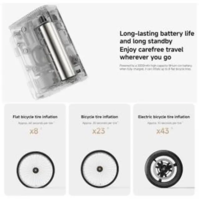 Φορητός Συμπιεστής Αέρα Xiaomi Mijia 150psi 2000mAh με Οθόνη Ενδείξεων Μαύρο N71233 2