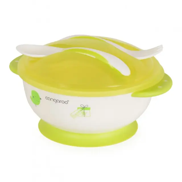 Cangaroo Feeding Bowl Βρεφικό Σετ Μπολ Φαγητού Με Κουτάλι Και Πιρούνι