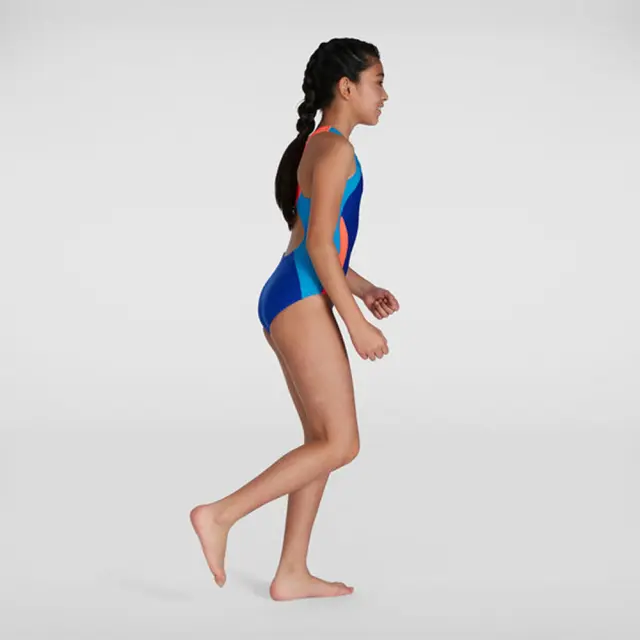 Speedo Girl's Colourblock Spiritback Swimwear Μπλε 813459H077 (Speedo) - 116 3