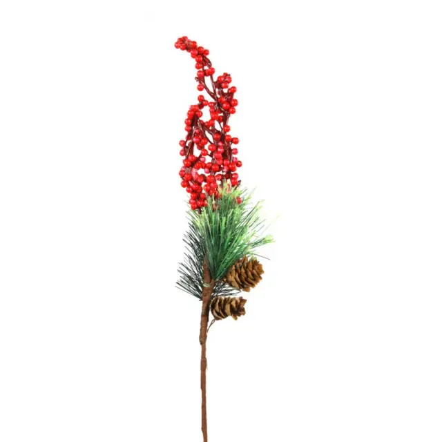 Κλαδάκι Πεύκο Berries Κουκουνάρι 41x12cm