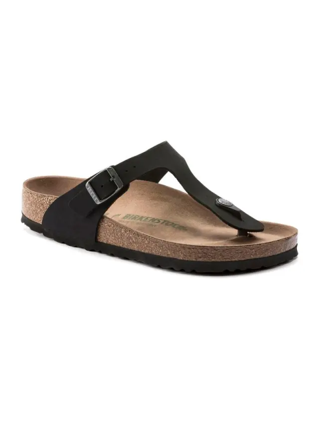 Birkenstock Σαγιονάρες Unisex Birkibuck(ανθεκτικό υλικό της Birkenstock-επιτρέπει την επαφή με το νερό) Μαύρο BIR/GIZEH VEGAN 1020013 BLACK 2