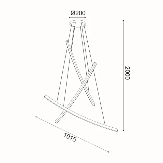 NAAVA-ΦΩΤΙΣΤΙΚΟ ΚΡΕΜΑΣΤΟ ΜΑΥΡΟ ΜΑΤ ΑΛΟΥΜΙΝΙΟΥ LED SMD 60W 3000Κ 4200LM IP20 1020Χ2000ΜΜ / YL1723LEDPBK 3