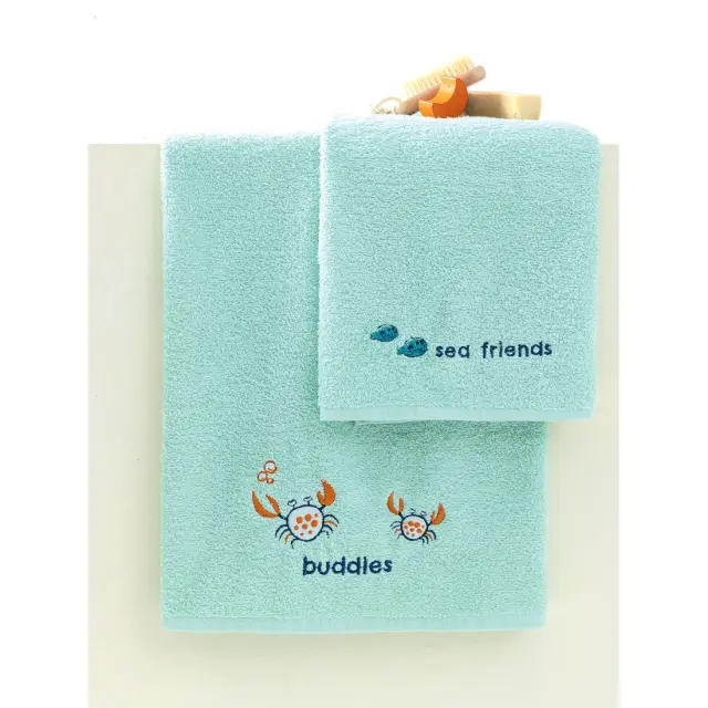 Πετσέτες Παιδικές Σετ 2 Τεμ 40x70-70x140 380gsm Palamaiki Crabs Veraman 100% βαμβακερό