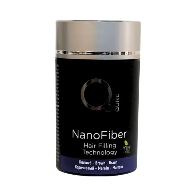 NanoFiber Brown Hair Filling Technology 25g by Qure - Νανοΐνες πύκνωσης μαλλιών σε καστανό χρώμα