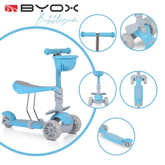Πατίνι Τρίτροχο 3+ έως 40Kg Bubblegum Byox Blue 3800146227265