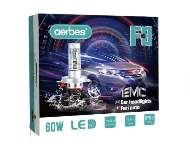 Aerbes Λαμπτήρες LED SMD Φώτα Πορείας H7 60W 6000K F3 7200Lm