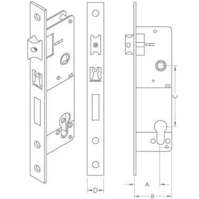 ΚΛΕΙΔΑΡΙΑ ΓΛΩΣΣΟΥ DOMUS 30MM ΧΩΡΙΣ ΚΥΛΙΝΔΡΟ 91130T 2