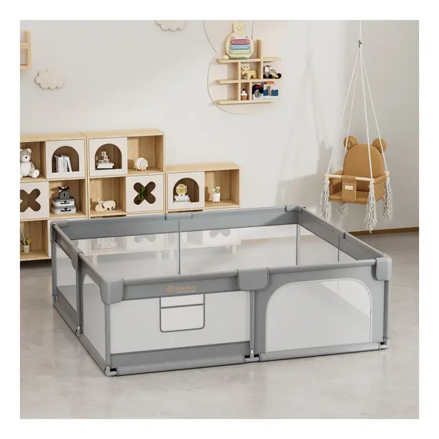 Πάρκο για μωρά ορθογώνιο Bebe Stars 180x200cm Playzen Grey 880-200 2