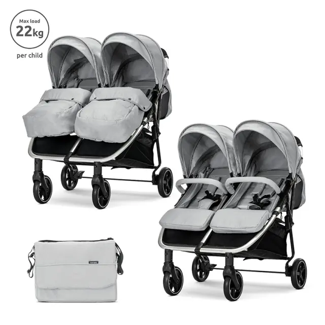 Lorelli καρότσι "TWIN BABY- DUO" Grey Γκρι 2