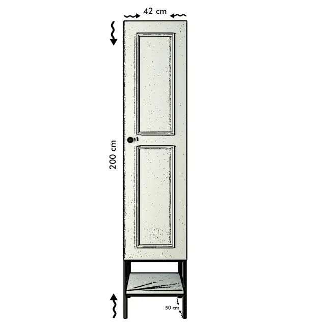 Μονοφυλλη Ντουλαπα Λευκο/Μαυρο/Χρυσο RANAS 2