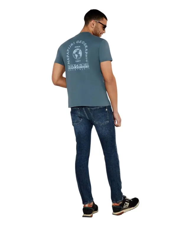 Napapijri - Ανδρικό T-shirt S-Dati Regular Fit NP0A4IE2-G1Y Πετρόλ - L 3