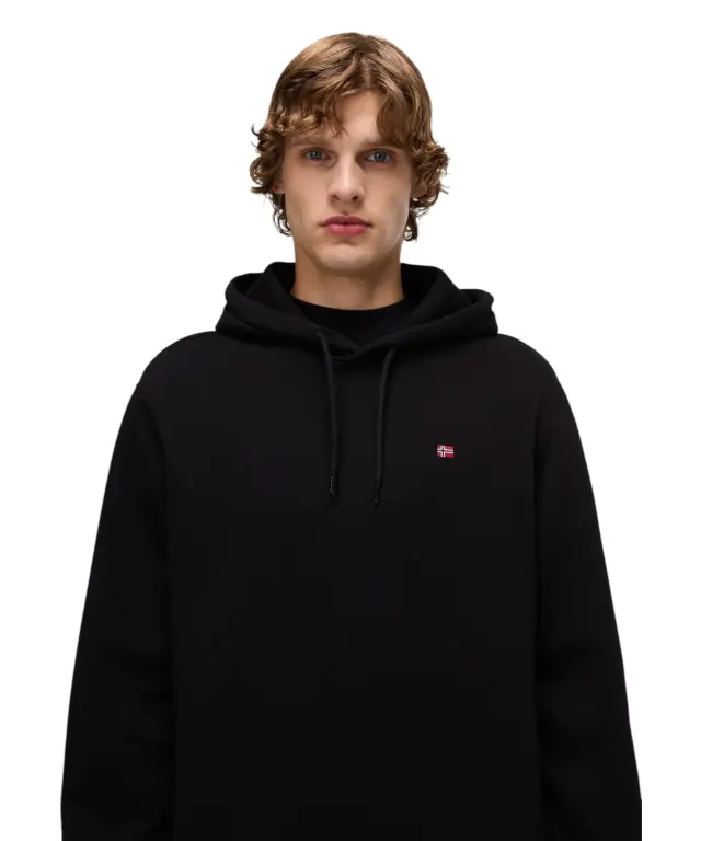Napapijri - Ανδρική Φούτερ Μπλούζα με Κουκούλα 'Balis Hood' Regular Fit NP0A4FQV-041 Μαύρο 3