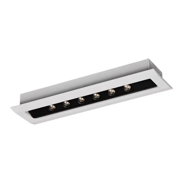 Kit 04441/WB/C Χωνευτό κινητό φωτιστικό οροφής led 6x1W 4000K 18.9x5.5x4.2cm λευκό+μαύρο Άσπρο Άσπρο/Μαύρο
