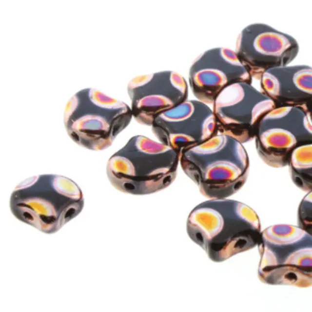 Χάντρα Matubo Ginko 7.5mm - Jet Full Sliperit Dot ~10gr