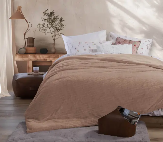 ΚΟΥΒΕΡΤΟΠΑΠΛΩΜΑ ΜΟΝΟ EZRA 24 160X220 NEF-NEF HOMEWARE MOCCA