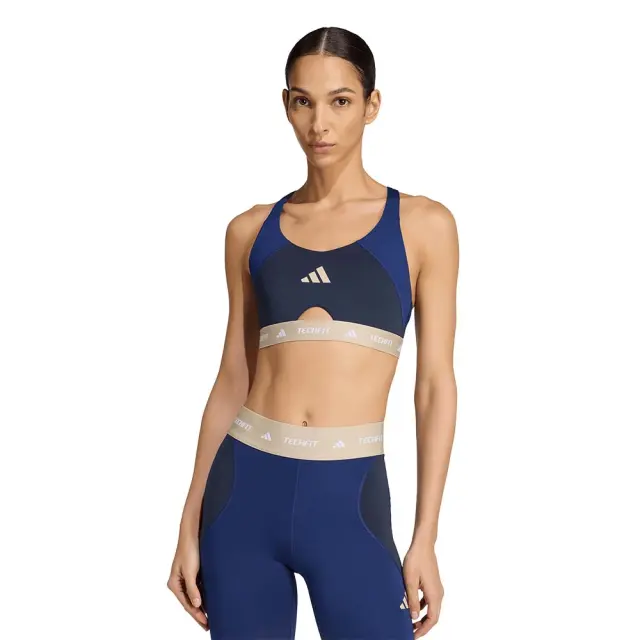 adidas Performance Women's TechFit Color Block Workout Medium Support Bra Μπλε Σκούρο KR3531 (adidas Performance) 3