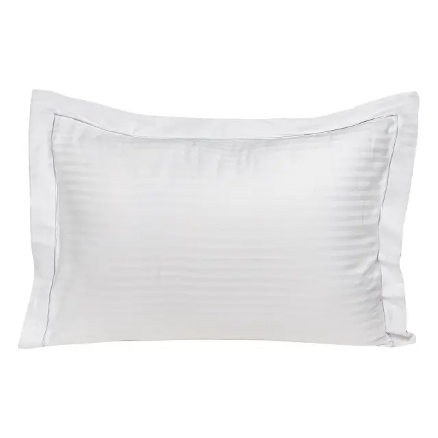 Beauty Home Ζεύγος μαξιλαροθήκες πλακέ Oxford Dobby Cotton Rich Blend Art 1381 53x73+5 Λευκό