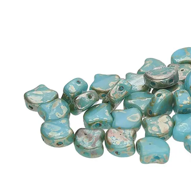 Χάντρα Matubo Ginko 7.5mm - Blue Turquoise Rembrandt ~10gr