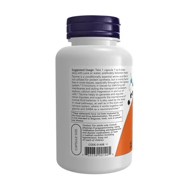 Now Foods Taurine 500 mg 3