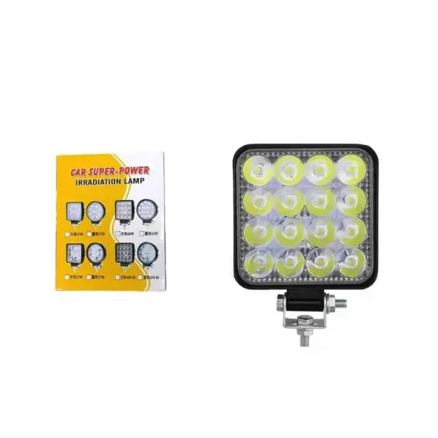 Προβολέας Τετράγωνος για Αυτοκίνητο 16 Led 48W 3cm – Car Super-Power Square 69022