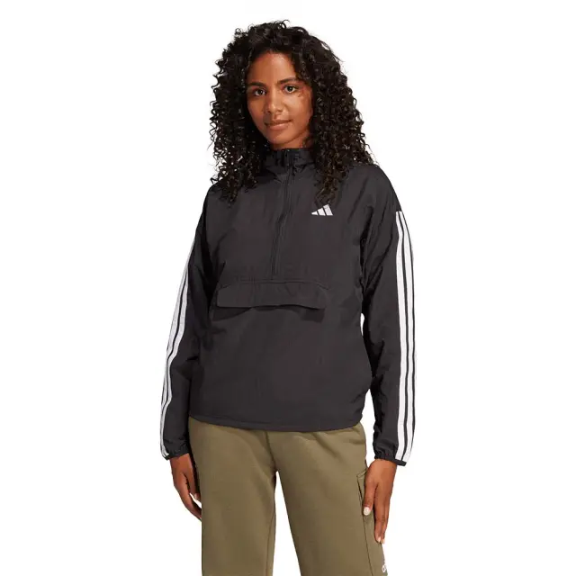 adidas Sportswear Women's 3Stripes Woven Windbreaker Μαύρο JE1312 (adidas Sportswear) - XSmall