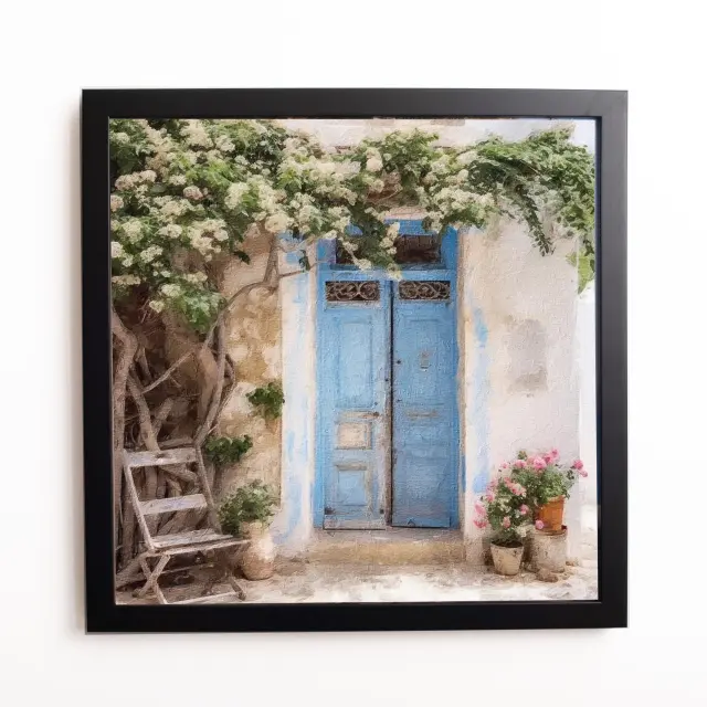 Θέμα (island 10 ) 1 Κάδρο 37x37cm κορνίζα ξύλινη χρώμα μαυρο θέμα με πλαστικοποίηση (Κ 2033/3+10 island)