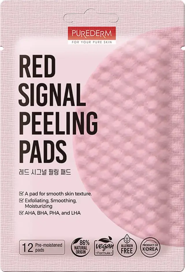 Purederm Red Signal Peeling Pads Δίσκοι Απολέπισης Προσώπου 12τμχ