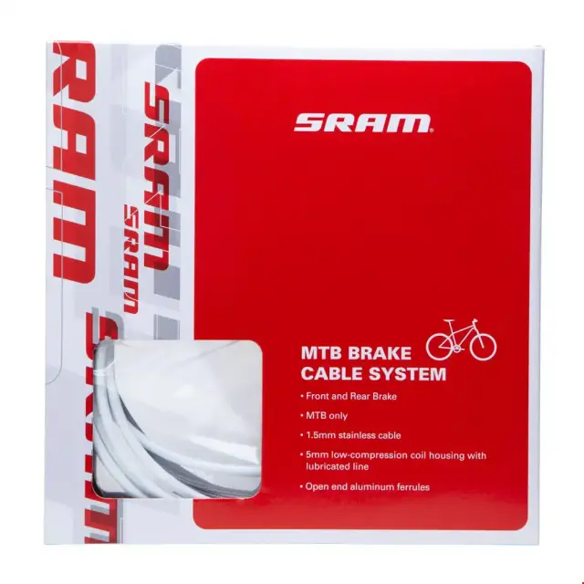 ΣΥΡΜΑ ΦΡΕΝΩΝ SRAM MTB ΕΣΩΤΕΡΙΚΟ ΚΑΙ ΕΞΩΤΕΡΙΚΟ 5MM ΚΙΤ ΑΣΠΡΟ
