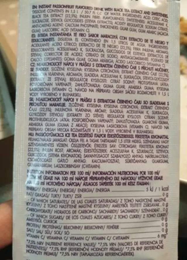 Bolero Passionfruit Flavoured Ice Tea Flavoured Drink Mix Powder ΧΓ 9gr 3