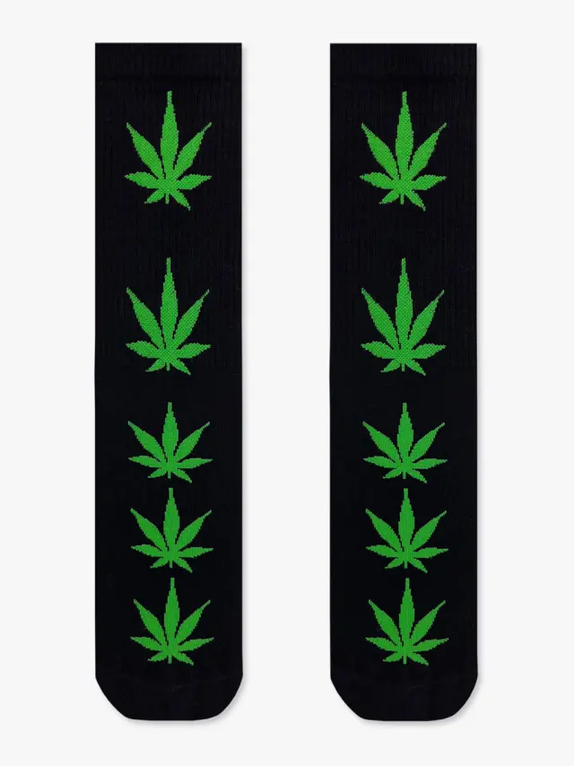 NODO Βαμβακερή Κάλτσα με Σχέδια Marijuana