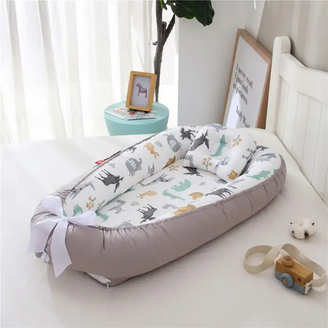 Βρεφική Φωλιά 53x88 Με Μαξιλάρι 18x23 Beauty Home Art 5341 Μπεζ 100% βαμβακερό 2